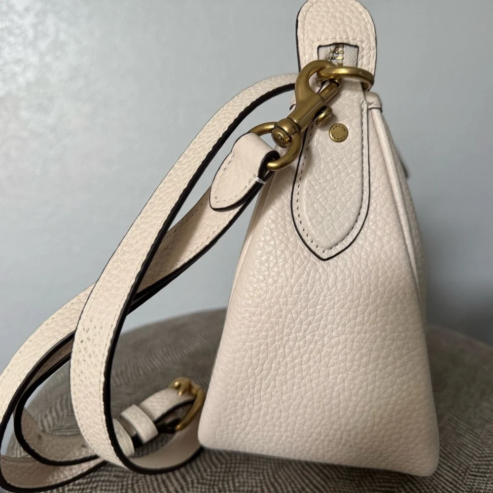 Coach Pebbled Leather Shoulder Bag in chalk ivory Cary - Picture 5 of 12
